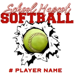 Softball Ripped Locker Tag 8x8 design preview