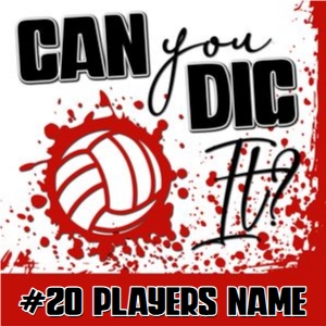 Can You Dig It Volleyball Tag design preview