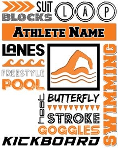 Swim Collage Locker Sign design preview