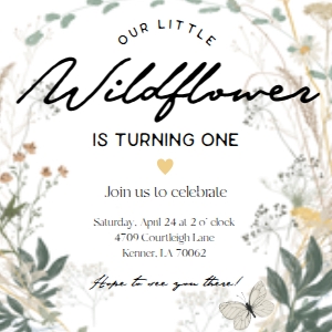 5x5 Wildflower Birthday Invite design preview