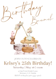 5x7 Boho Picnic Invitation design preview