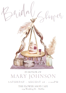 5x7 Boho Bridal Picnic design preview