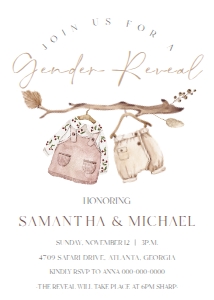 NEUTRAL GENDER REVEAL: Neutral Gender Reveal Invitation