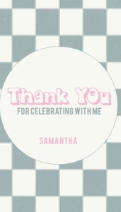 Checkered Thank you tag: Checkered Invitation