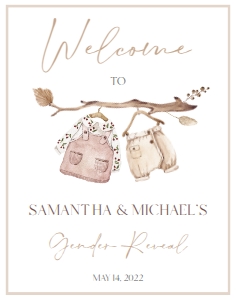 22X28 Gender Reveal Welcome Sign: Gender Reveal Welcome Sign 18x24