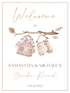18x24 Gender Reveal Welcome Sign: Gender Reveal Welcome Sign 18x24