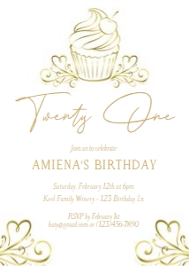 Gold Birthday Cupcake: 1312577521
