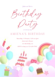 Party Clouds: Birthday Invite