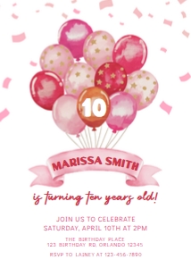 Pink Balloons: Pink Balloon Ribbon