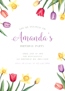 Tulip Invitation: Tulip Birthday Invitation