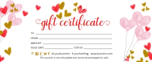 Gift Certificate 8.5*3.5 GC-003: Gift Certificate - GC-003