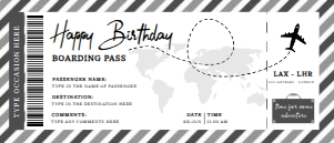 Gift Ticket Boarding Pass - AGT-016 - 7x3 in: Gift ticket pass - AGT-016