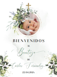Spanish Bautizo Welcome Sign - SBW-06 Col-0005 (18x24): Spanish Bautizo Sign - SBW-06