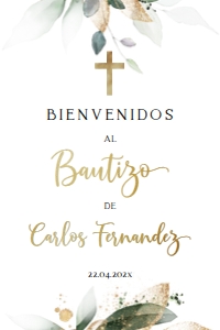 Spanish Bautizo Welcome Sign - SBW-07-col-0012 (24x36): Spanish Bautizo Sign - SBW-07-col-0012