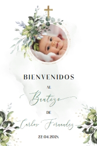 Spanish Bautizo Welcome Sign - SBW-06 Col-0005 (24x36): Spanish Bautizo Sign - SBW-06