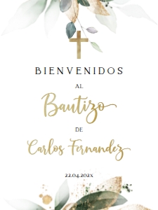 Spanish Bautizo Welcome Sign - SBW-07-col-0012 (18x24): Spanish Bautizo Sign - SBW-07-col-0012