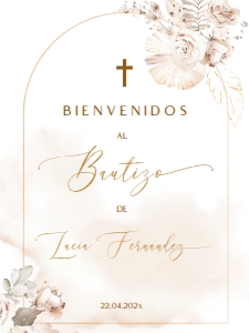 Spanish Bautizo Welcome Sign - SBW-14-col-0018 (18x24): Spanish Bautizo Sign - SBW-14