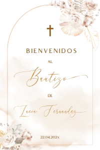Spanish Bautizo Welcome Sign - SBW-14-col-0018 (24x36): Spanish Bautizo Sign - SBW-14
