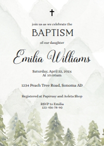 Baptism invitation - EBI-03 design preview