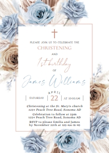 Baptism & First Birthday Invitation - EBI-08-col-0020: Baptism invitation - EBI-08