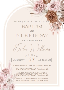 Baptism & First Birthday Invitation - EBI-09-col-0026: Baptism invitation - EBI-09-col-0026