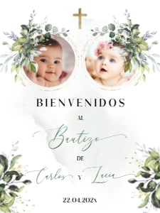 Spanish Bautizo Welcome Sign - SBW-15 Col-0005 (18x24): Spanish Bautizo Sign - SBW-15
