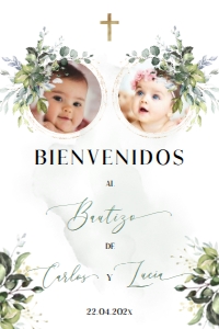 Spanish Bautizo Welcome Sign - SBW-15 Col-0005 (24x36): Spanish Bautizo Sign - SBW-15