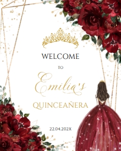 Quinceañera Welcome Sign - QWS-01-col-0043 (16x20): Quinceanera welcome sign - QWS-01-col-43