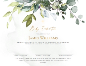 Baptism Certificate Dedication - BC-03-1-Col-33 design preview