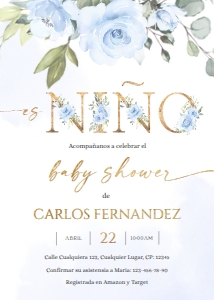 Spanish Baby Shower Invitation - SBSI-02 Col-0045: Spanish baby shower invitation - SBSI-02-col-0045