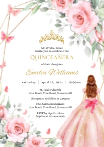 Quinceanera invitation - QI-02-col-44 design preview