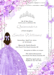 Quinceañera invitation - QI-04-col-0050: Quinceanera invitation - QI-04-col-50