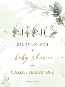 Spanish Baby Shower Welcome Sign - SBSW-03-col-0046 (18x24 in): Spanish Baby Shower Sign - SBSW-03-Col-46