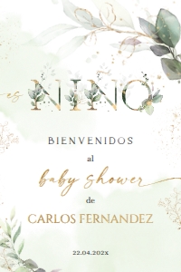 Spanish Baby Shower Welcome Sign - SBSW-03-col-0046 (24x36 in): Spanish Baby Shower Sign - SBSW-03-Col-46