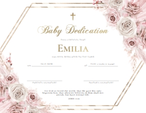 Baptism Certificate Dedication - BC-05-1-Col-56 design preview