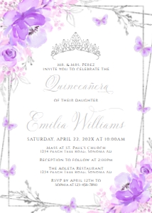 Quinceañera invitation QI-06 Col-0060: Quinceanera invitation - QI-06-col-60