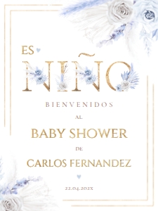 Spanish Baby Shower Welcome Sign - SBSW-05-col-0057 (18x24 in): Spanish Baby Shower Sign - SBSW-05-col-57