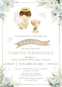 Spanish Bautizo Invitaciones - SBI-31-col-0103: Spanish Bautizo Invitaciones - SBI-31-col-0103
