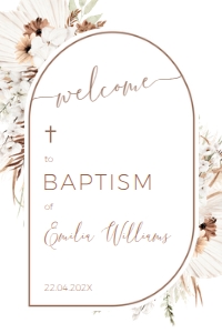 English Baptism Welcome Sign - EBW-08 Col-0090 (24x36): Baptism welcome sign - EBW-08-col-0090