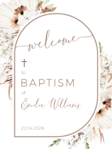 English Baptism Welcome Sign - EBW-08-col-0090 (18x24): Baptism welcome sign - EBW-08-col-0090
