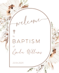 English Baptism Welcome Sign - EBW-08 Col-0090 (16x20): Baptism welcome sign - EBW-08-col-0090