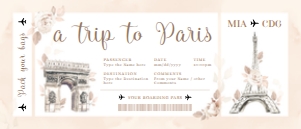 Gift Ticket Boarding Pass - AGT-114 - 7x3 in: Gift ticket pass - AGT-114