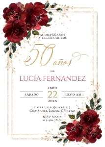 Spanish adult invitation - SAI-01-col-0117 design preview