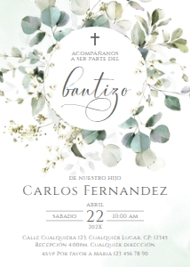 Spanish Bautizo Invitación - SBI-42-a-col-0129 (5x7 in): Spanish Bautizo Invitaciones - SBI-42-a-col-0129