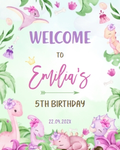 Birthday party welcome sign - BPWS-06-col-0125 (16x20): Birthday party welcome sign - BPWS-06-col-0125