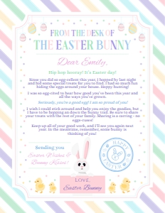 Easter Bunny Letter - EBL-04: Easter Bunny Letter - EBL-04