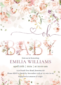 Baby shower invitation (Oh BABY) - BSI-05-7-col-0134: Baby shower invitation - BSI-05-7-col-0134