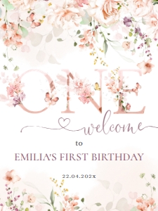 Birthday party welcome sign BPWS-10-col-0134 (18x24): Birthday party welcome sign - BPWS-10-col-0134