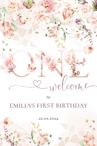 Birthday party welcome sign BPWS-10-col-0134 (24x36): Birthday party welcome sign - BPWS-10-col-0134