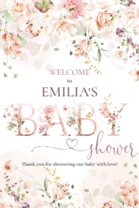 Baby shower welcome sign - BSWS-03-col-0134 design preview